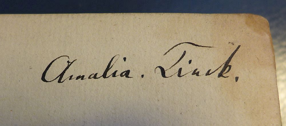 Besitzeintrag Amalie Tieck
