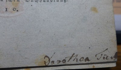 Besitzeintrag Dorothea Tieck