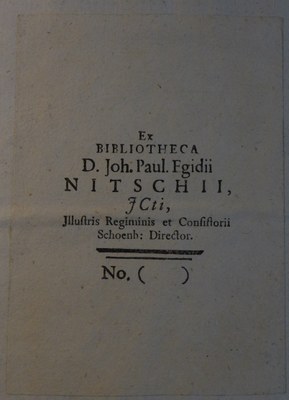 BT Exlibris Johann Paul Ägidius Nitsch