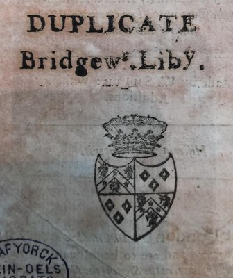 Dublettenstempel Bridgew Liby.