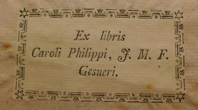 Exlibris Karl Philipp Gesner 