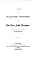 Titelblatt Tieck-Exemplar
