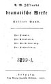 Titelblatt Tieck-Exemplar